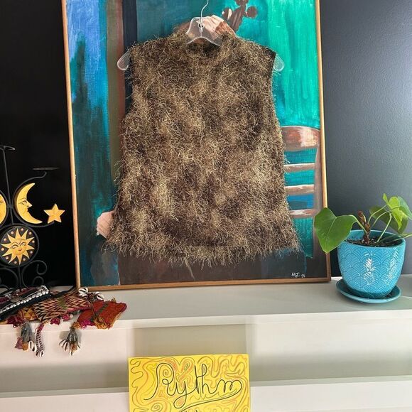 Joseph Ribkoff Textured Brown Sweater Vest Jacket Set 14 - Picture 4 of 16